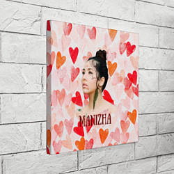 Холст квадратный Manizha на фоне сердечек, цвет: 3D-принт — фото 2