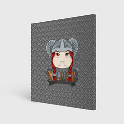 Холст квадратный Valheim рыжая девушка викинг, цвет: 3D-принт