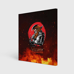 Холст квадратный Valheim огненный викинг, цвет: 3D-принт