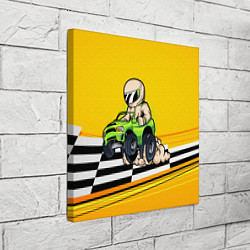 Холст квадратный Мультяшный гонщик на джипе, цвет: 3D-принт — фото 2