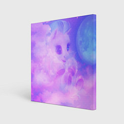 Холст квадратный Пони в облаках, цвет: 3D-принт