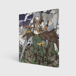 Холст квадратный Волчья стая, цвет: 3D-принт