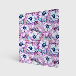Холст квадратный Анемоны - цветочный ковер, цвет: 3D-принт