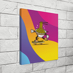 Холст квадратный Лапша на скейте, цвет: 3D-принт — фото 2