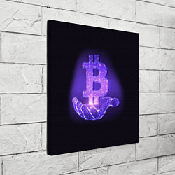 Холст квадратный BITCOIN IN HAND БИТКОИН, цвет: 3D-принт — фото 2