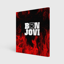 Холст квадратный BON JOVI HAVE A NICE DAY FIRE ОГОНЬ, цвет: 3D-принт