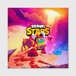 Холст квадратный Опасная Meg Brawl Stars, цвет: 3D-принт — фото 2