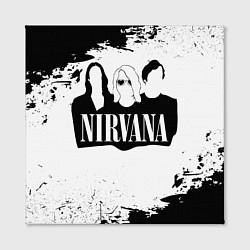 Холст квадратный Нирвана Рок Группа Гранж ЧБ Nirvana, цвет: 3D-принт — фото 2