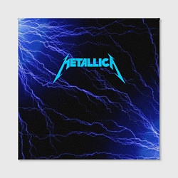 Холст квадратный METALLICA BLUE FLASH МЕТАЛЛИКА СИНИЕ МОЛНИИ, цвет: 3D-принт — фото 2