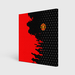 Холст квадратный МАНЧЕСТЕР ЮНАЙТЕД FCMU MANCHESTER UNITED RED DEVIL, цвет: 3D-принт