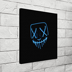 Холст квадратный Неоновая маска Хэллоуина, цвет: 3D-принт — фото 2