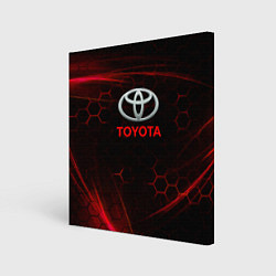 Холст квадратный Toyota Неоновые соты, цвет: 3D-принт