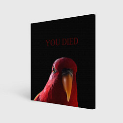 Холст квадратный Красный попугай Red parrot, цвет: 3D-принт