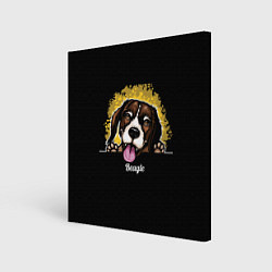 Холст квадратный Бигль Beagle, цвет: 3D-принт