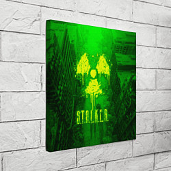 Холст квадратный STALKER LOGO RADIATOIN NEON TOXIC, цвет: 3D-принт — фото 2