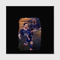 Холст квадратный ЛИОНЕЛЬ МЕССИ ПСЖ, цвет: 3D-принт — фото 2