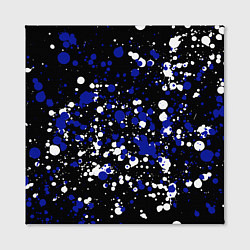 Холст квадратный Сине-белые капли краски, цвет: 3D-принт — фото 2