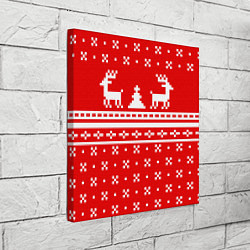 Холст квадратный СВИТЕР С НОВОГОДНИМИ ОЛЕНЯМИ, цвет: 3D-принт — фото 2