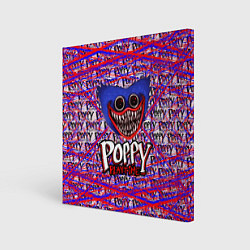 Холст квадратный Huggy Wuggy: Poppy Pattern, цвет: 3D-принт