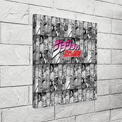 Холст квадратный JOJOS BIZARRE ADVENTURE ЧЁРНО БЕЛОЕ, цвет: 3D-принт — фото 2
