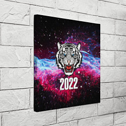 Холст квадратный ЧЁРНЫЙ ТИГР НОВЫЙ ГОД 2022 GRAY TIGER NEW YEAR, цвет: 3D-принт — фото 2