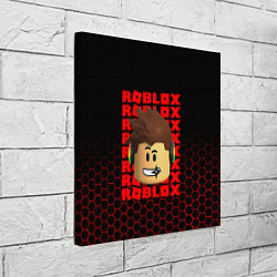 Холст квадратный ROBLOX LEGO FACE УЗОР СОТЫ, цвет: 3D-принт — фото 2