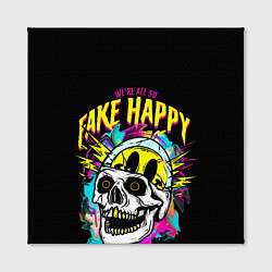 Холст квадратный Fake Happy Фальшивое счастье, цвет: 3D-принт — фото 2