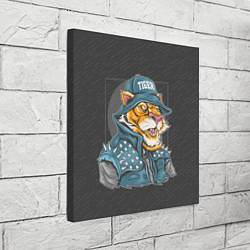 Холст квадратный Крутой тигр cool tiger, цвет: 3D-принт — фото 2