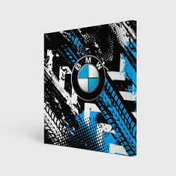 Холст квадратный Следы от шин BMW, цвет: 3D-принт