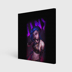 Холст квадратный JINX ARCANE НАДПИСЬ LEAGUE OF LEGENDS, цвет: 3D-принт