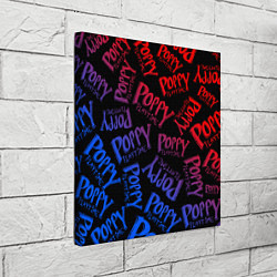 Холст квадратный POPPY PLAYTIME LOGO NEON, ХАГИ ВАГИ, цвет: 3D-принт — фото 2