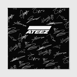 Холст квадратный ATEEZ БЕЛЫЕ АВТОГРАФЫ УЗОР, цвет: 3D-принт — фото 2
