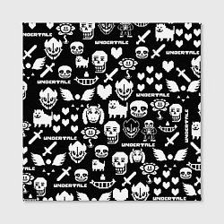 Холст квадратный UNDERTALE PATTERN БЕЛЫЙ, цвет: 3D-принт — фото 2