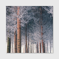 Холст квадратный Зимний еловый лес, цвет: 3D-принт — фото 2