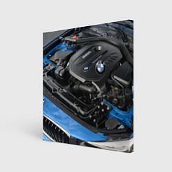 Холст квадратный BMW Engine Twin Power Turbo, цвет: 3D-принт