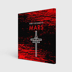 Холст квадратный 30 Seconds to Mars - До марса 30 сек, цвет: 3D-принт