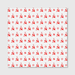 Холст квадратный Серп и Молот СССР на белом фоне, цвет: 3D-принт — фото 2