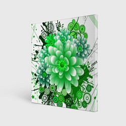 Холст квадратный Яркая пышная летняя зелень, цвет: 3D-принт