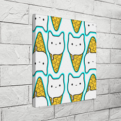Холст квадратный Гигантские коты мороженое, цвет: 3D-принт — фото 2