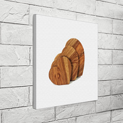 Холст квадратный Сердечки из дерева, цвет: 3D-принт — фото 2