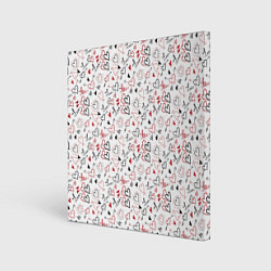 Холст квадратный Valentines Pattern, цвет: 3D-принт