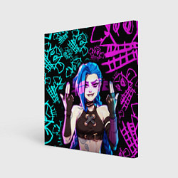 Холст квадратный JINX ДЖИНКС NEON PATTERN, цвет: 3D-принт