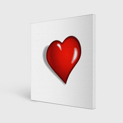 Холст квадратный Сердце большое мультяшное, цвет: 3D-принт