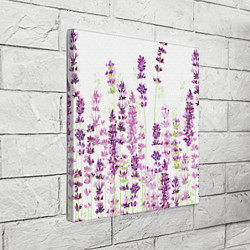 Холст квадратный Цветы Лаванды акварелью, цвет: 3D-принт — фото 2