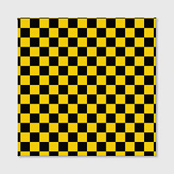 Холст квадратный Такси Шахматные Клетки, цвет: 3D-принт — фото 2