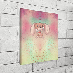 Холст квадратный Милая собачка с костью, цвет: 3D-принт — фото 2