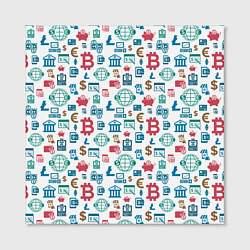 Холст квадратный Виртуальная Валюта Currency, цвет: 3D-принт — фото 2