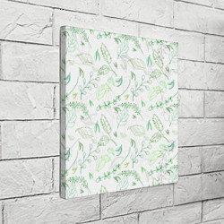 Холст квадратный Хаос из зелёных веток и листьев, цвет: 3D-принт — фото 2