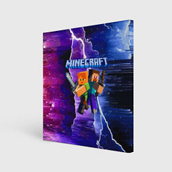 Холст квадратный Minecraft Neon, цвет: 3D-принт