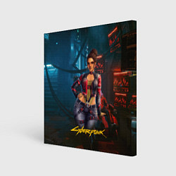 Холст квадратный Panam sexy cyberpunk2077 18, цвет: 3D-принт